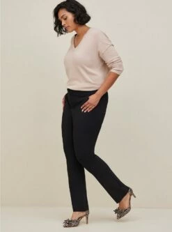 Trouser Straight Deluxe Stretch Mid-Rise Pant -Clothing Shop 10203887 00684 av3