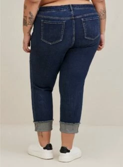 Crop Boyfriend Straight Vintage Stretch Mid-Rise Jean -Clothing Shop 11180431 02110 av2