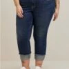 Crop Boyfriend Straight Vintage Stretch Mid-Rise Jean