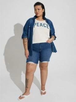 Bermuda Boyfriend Vintage Stretch Mid-Rise Short