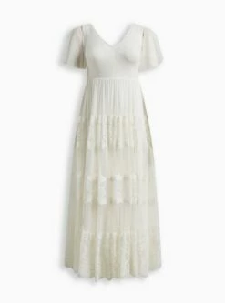 Ivory Lace A-line Boho Wedding Dress -Clothing Shop 12448363 05590 flat