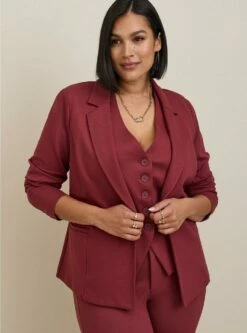 Studio Luxe Ponte Tailored Fit Blazer