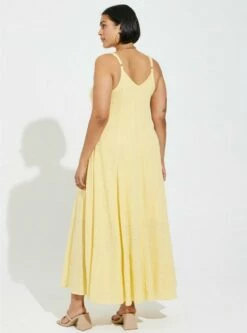 Maxi Cotton Textured Trapeze Dress -Clothing Shop 12782610 02532 av2