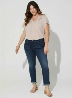 Boyfriend Straight Vintage Stretch Mid-Rise Jean