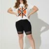 Black Mini Fishnet Hem Bike Short