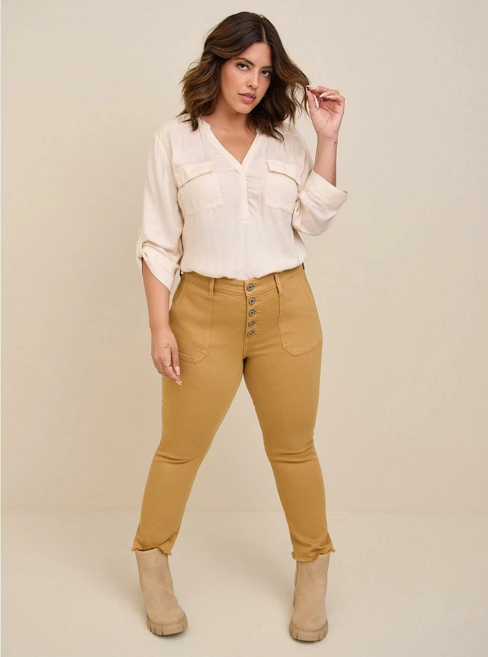 Harper Brushed Rayon Pullover 3/4 Sleeve Tunic Blouse 2 Harper Brushed Rayon Pullover 3/4 Sleeve Tunic Blouse - Image 2