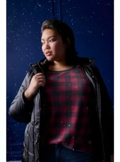 Classic Fit Cozy Fleece Crew Neck Raglan Tunic Sweatshirt