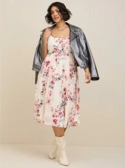 Midi Chiffon Pleated Dress