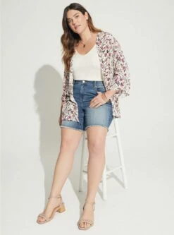 Gauze Crochet Inset Kimono