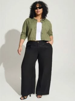 Wide Leg Studio Linen High-Rise Pant