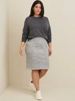 Midi Studio Double Knit Pencil Skirt