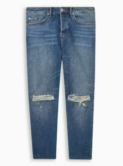 Straight Classic Denim High-Rise Studded Jean -Clothing Shop 18826920 05262 flat