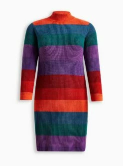 Mini Cotton Acrylic Sweater Dress -Clothing Shop 19002826 08592 flat