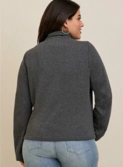 Fleece Drape Front Jacket -Clothing Shop 19017366 00138 av2