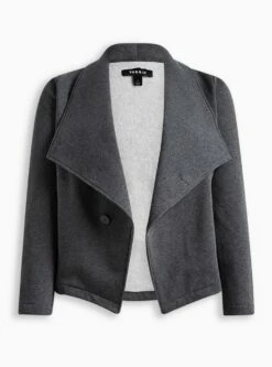 Fleece Drape Front Jacket -Clothing Shop 19017366 00138 flat