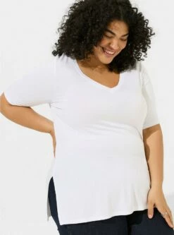 Favorite Tunic Super Soft V-Neck Side Slit Tee