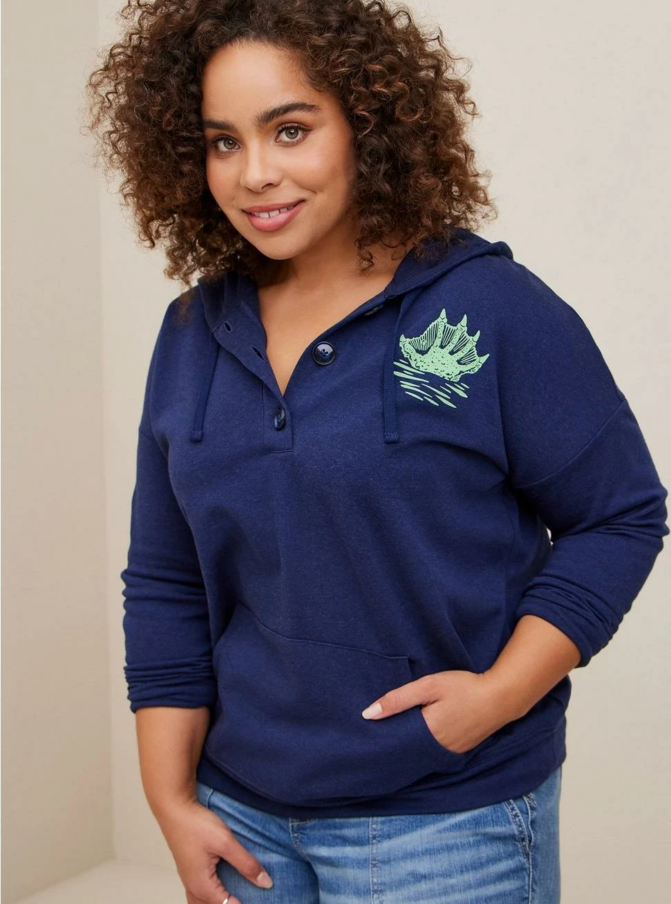 Universal Monsters Classic Fit Cozy Fleece Button Front Hoodie 2 Universal Monsters Classic Fit Cozy Fleece Button Front Hoodie - Image 2