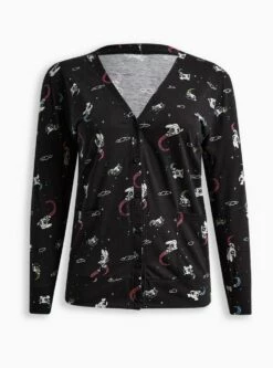 Warner Bros Powerpuff Girls Jersey Cardigan Button Down Sweater -Clothing Shop 19414473 00115 flat