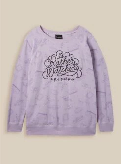 Warner Bros Friends Classic Fit Cozy Fleece Crew Neck Sweatshirt -Clothing Shop 19454469 00115 flat