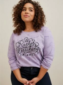 Warner Bros Friends Classic Fit Cozy Fleece Crew Neck Sweatshirt