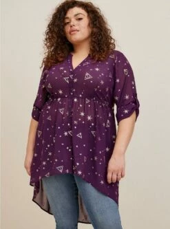 Warner Bros Harry Potter Lexi Chiffon Hi Low Blouse