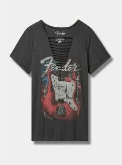 Fender Classic Fit Cotton Slash Tee -Clothing Shop 19537877 08280 flat