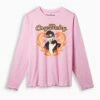 Crybaby Slim Fit Cotton Long Sleeve Lettuce Hem Crop Tee