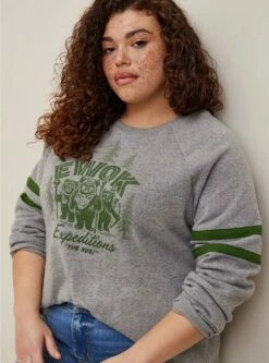 Lucas Star Wars Ewok Classic Fit Cozy Fleece Crew Neck Sweatshirt