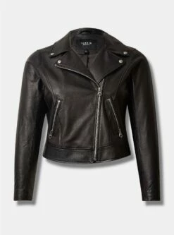 Real Leather Asymmetrical Moto -Clothing Shop 19549290 06580 flat