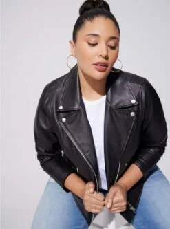 Real Leather Asymmetrical Moto