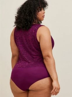 Lace Corset Seamed Lace-Up Bodysuit -Clothing Shop 19553811 00005 av3