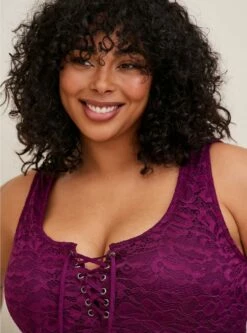 Lace Corset Seamed Lace-Up Bodysuit -Clothing Shop 19553811 00005 av4