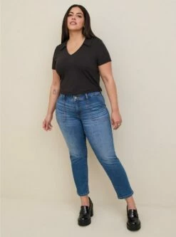 Perfect Boyfriend Ankle Vintage Stretch Mid-Rise Jean (Tall)
