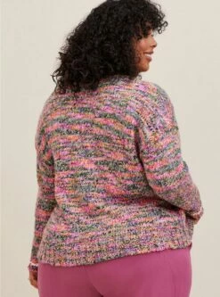 Spacedye Pullover Drop Shoulder Crop Sweater -Clothing Shop 19570307 00115 av2