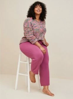 Spacedye Pullover Drop Shoulder Crop Sweater