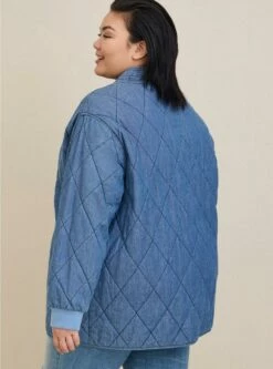 Chambray Quilted Shacket -Clothing Shop 19576110 01391 av2