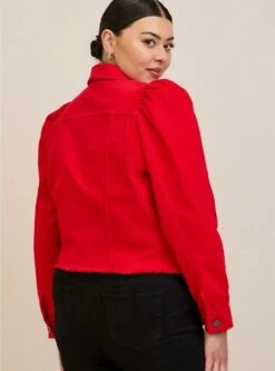 Denim Puff Sleeve Trucker Jacket -Clothing Shop 19576119 08173 av2