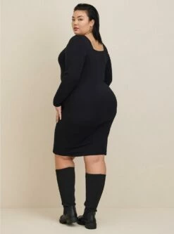 Mini Foxy Square Neck Bodycon Dress -Clothing Shop 19654782 00684 av2