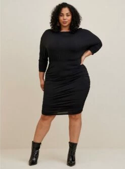 Mini Studio Knit Shirred Dress