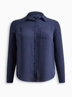 Lizzie Georgette Button-Up Long Sleeve Shirt -Clothing Shop 19665486 10189 flat