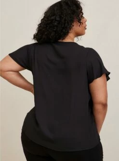 Georgette Cowl Neck Short Sleeve Blouse -Clothing Shop 19665592 00684 av2