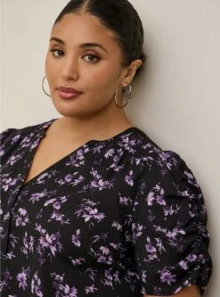 Harper Georgette Ruched Short Sleeve Blouse -Clothing Shop 19665719 09852 av3