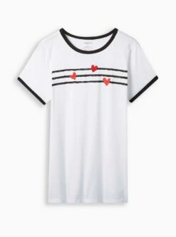 Floral Classic Fit Crew Neck Ringer Tee