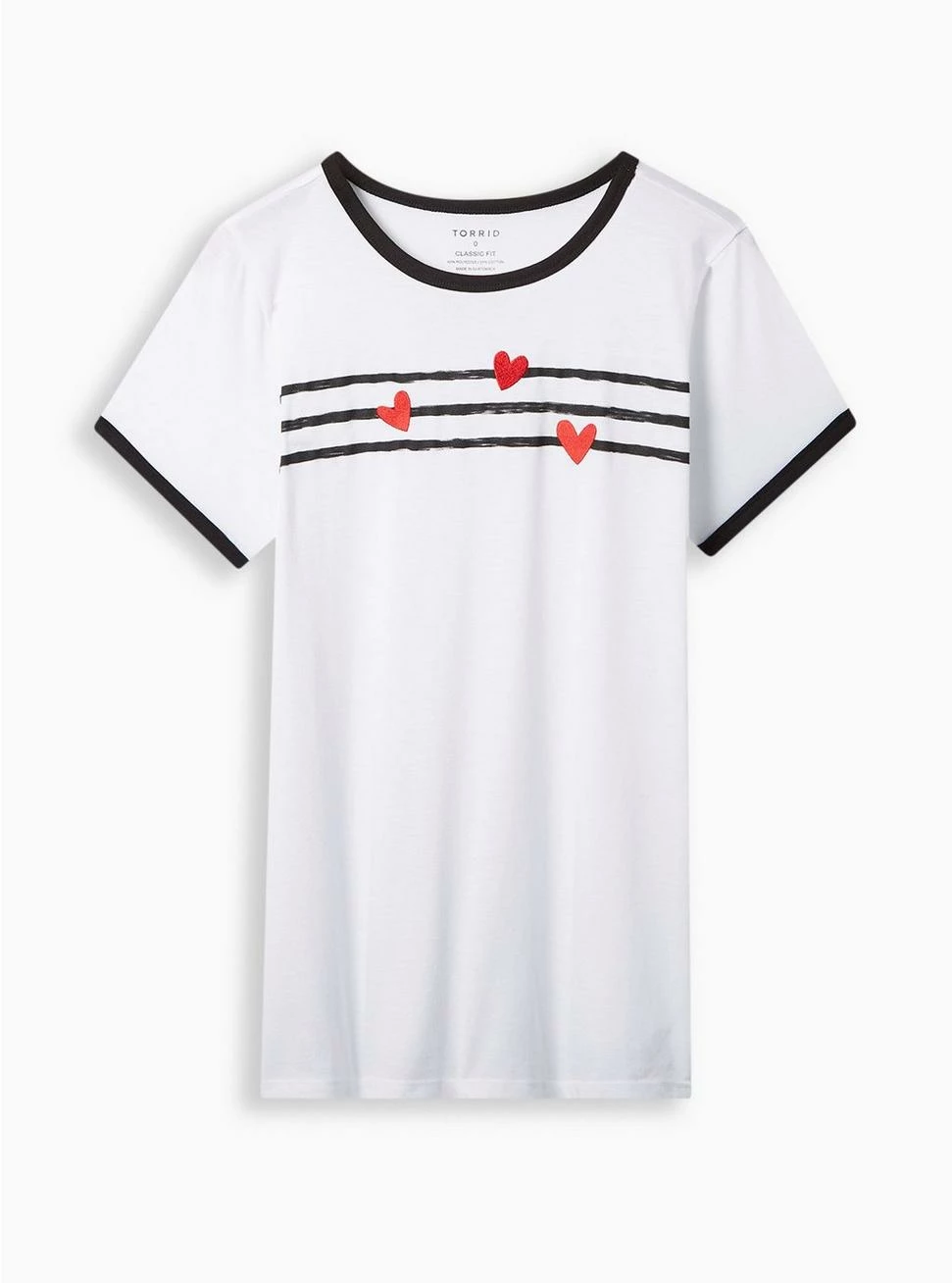 Floral Classic Fit Crew Neck Ringer Tee 1 Floral Classic Fit Crew Neck Ringer Tee