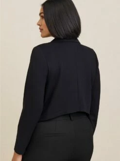 Lightweight Ponte Crop Military Blazer -Clothing Shop 19673521 00684 av2