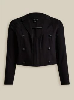 Lightweight Ponte Crop Military Blazer -Clothing Shop 19673521 00684 flat