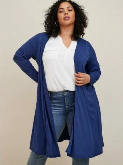 Crepe Open Front Duster