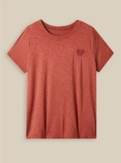 Peace Heart Vintage Crew Neck Embroidery Tee