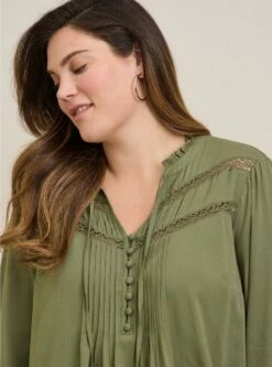 Rayon Slub Peasant Long Sleeve Top -Clothing Shop 40050453 10321 av3