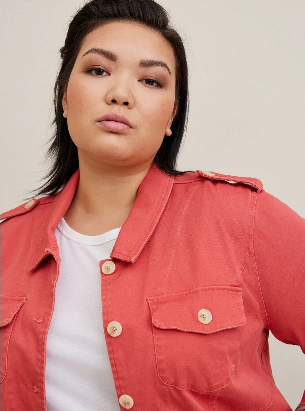 Stretch Twill Peplum Utility Jacket 4 Stretch Twill Peplum Utility Jacket - Image 4